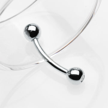 Detail View 1 of 14 Karat White Gold Gem Ball Ends Curved Barbell-Clear Gem